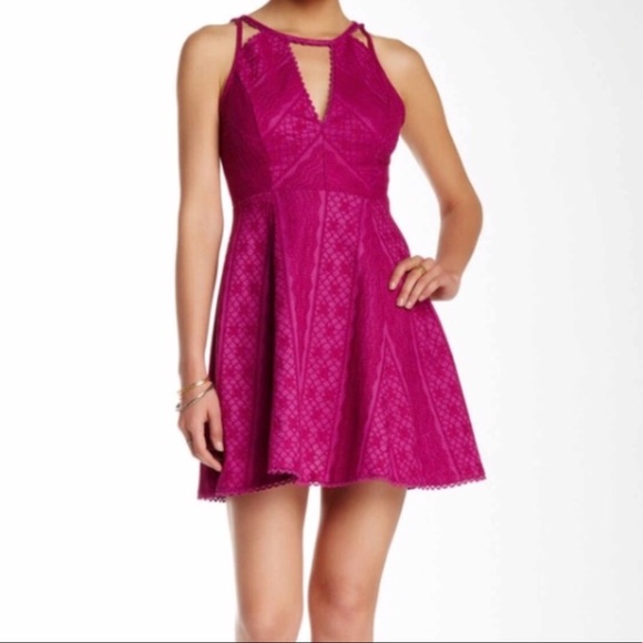 Free People Dresses & Skirts - 👗Free People Violet/Magenta Skater Mini Dress,👗 like new.Worn one.